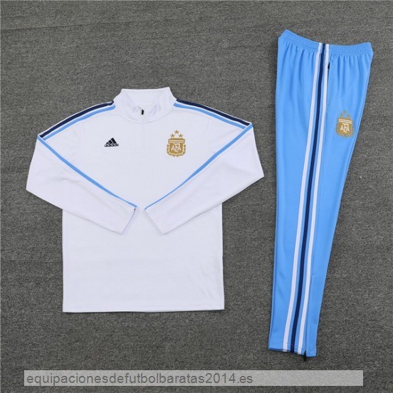 Nuevo Conjunto Completo Sudadera Entrenamiento Niños Argentina 2023 Blanco Azul Baratas